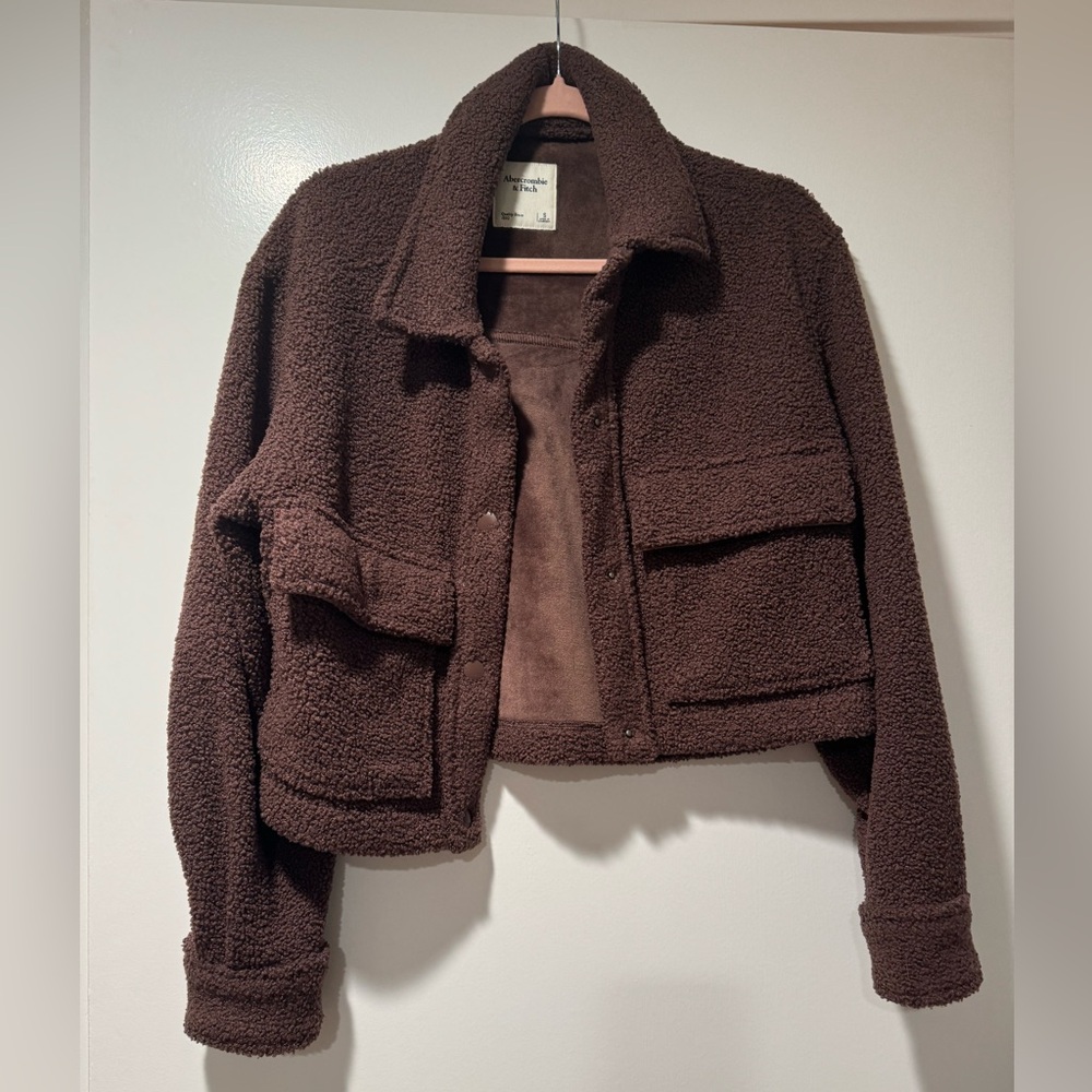 Abercrombie brown teddy coat size small!